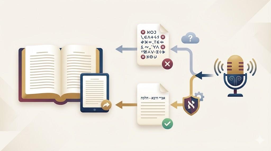 האם ה-AI שלכם מבין הברה אשכנזית? כך תפסיקו לתקן ג'יבריש בתמלול שיעורי תורה